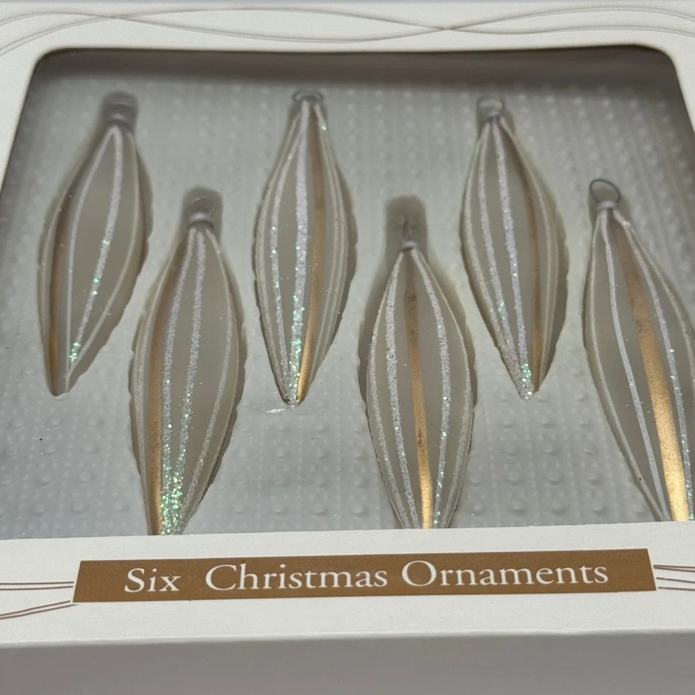 Vintage Bradford 1997 Colombia Glass Ornaments Boxed Set 6 Mini Frosted 4
